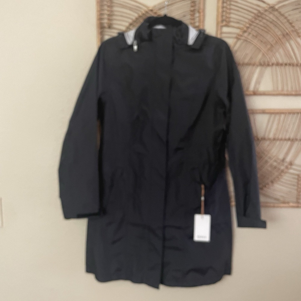 Quince Weather Proof Long Rain Shell Jacket Black Lightweight NWT Women's S B2